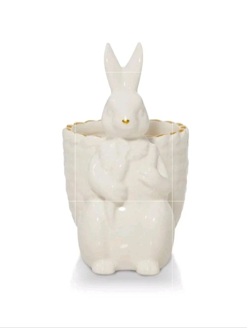 YANKEE CANDLE Ceramic Bunny Easter Basket LG Votive Tealight Holder NWT 2023